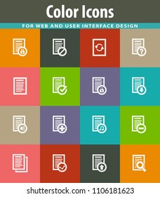 Documents vector icons for user interface design
