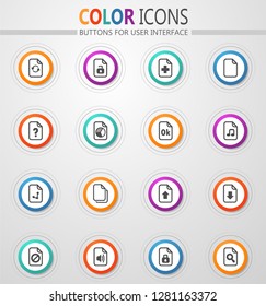 Documents vector icons for user interface design