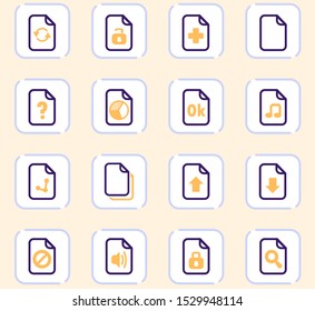 Documents vector icons for user interface design