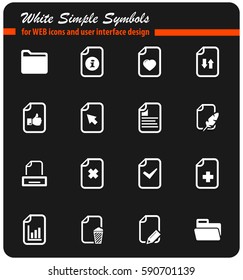 documents vector icons for user interface design