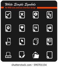 documents vector icons for user interface design