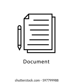 Documents Vector Line Icon 