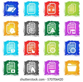 documents vector web icons in grunge style for user interface design