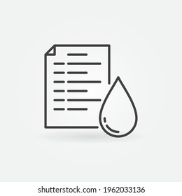 Documents for Water linear vector concept icon or logo element