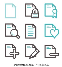 Documents web icons set. Office and CRM mobile symbols.