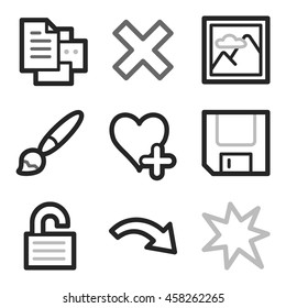 Documents web icons set. Office and CRM mobile symbols.