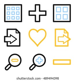 Documents web icons set. Office and CRM mobile symbols.