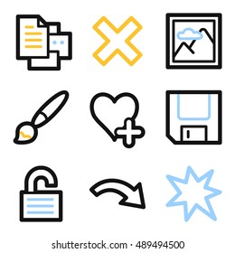 Documents web icons set. Office and CRM mobile symbols.