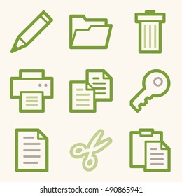 Documents web icons set. Office and CRM mobile symbols.