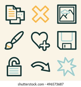Documents web icons set. Office and CRM mobile symbols.