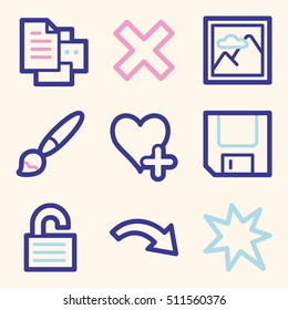 Documents web icons set. Office and CRM mobile symbols.