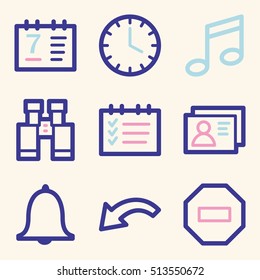 Documents web icons set. Office and CRM mobile symbols.