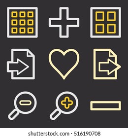 Archivo de iconos web. Símbolos móviles de Office y CRM.