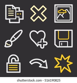 Documents web icons set. Office and CRM mobile symbols.