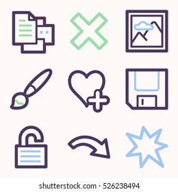 Dokumente Web-Symbole gesetzt. Office- und CRM-Mobilsymbole.