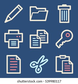 Archivo de iconos web. Símbolos móviles de Office y CRM.