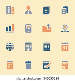 Documents web icons set. Office and CRM mobile symbols.