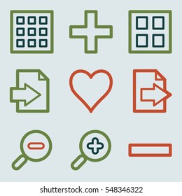 Documents web icons set. Office and CRM mobile symbols.