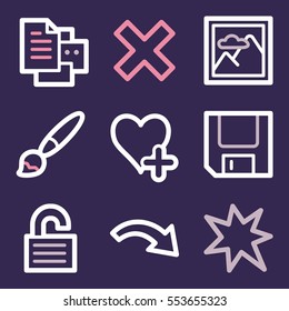 Documents web icons set. Office and CRM mobile symbols.