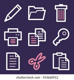 Documents web icons set. Office and CRM mobile symbols.
