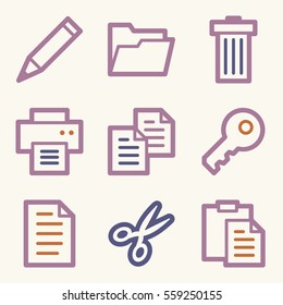 Documents web icons set. Office and CRM mobile symbols.