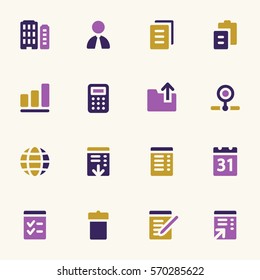 Documents web icons set. Office and CRM mobile symbols.