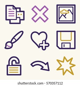 Documents web icons set. Office and CRM mobile symbols.