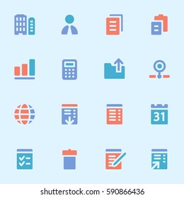 Documents web icons set. Office and CRM mobile symbols.
