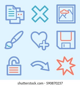 Documents web icons set. Office and CRM mobile symbols.
