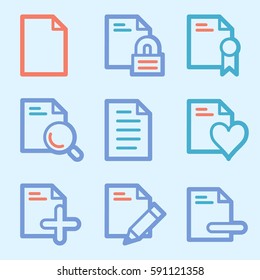 Documents web icons set. Office and CRM mobile symbols.