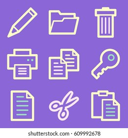 Archivo de iconos web. Símbolos móviles de Office y CRM.