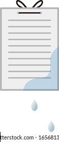Documents wet with water isolated vector illustration