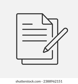 Documents write line icon. Vector