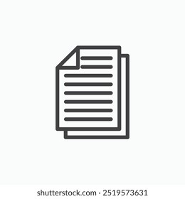 Icono de línea simple de documentos en estilo de línea.