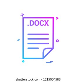DOCX application download file files format icon vector design