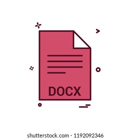 docx file file extension file format icon vector design
