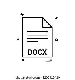 docx file file extension file format icon vector design