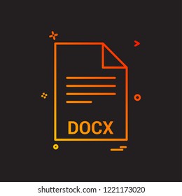 docx file file extension file format icon vector design