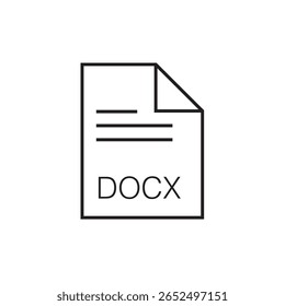 ícone da extensão de arquivo docx contorno traçado editável eps 