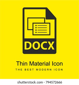 DOCX file format bright yellow material minimal icon or logo design