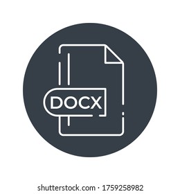DOCX File Format Icon. DOCX extension filled icon.