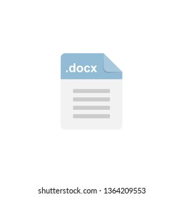 Docx file format icon isolated on white background