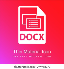 DOCX file format red and pink gradient material white icon minimal design