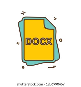 DOCX file type icon design vector