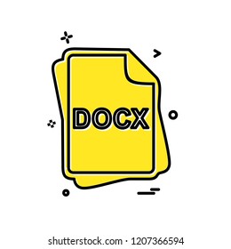 DOCX file type icon design vector