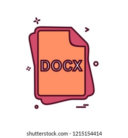 DOCX file type icon design vector