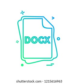 DOCX file type icon design vector