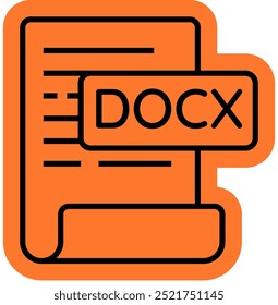 DOCX Icon, Document file Icon