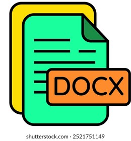 DOCX Icon, Document file Icon