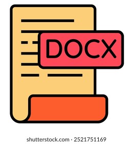 DOCX Icon, Document file Icon